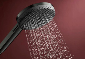 Ручний душ на тримачі Hansgrohe Raindance Alive Select S 3-режимний EcoSmart чорний матовий хром 24611340