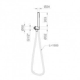 Ручной душ на держателе Ponsi хром BNKITCKI22