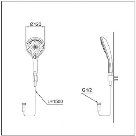 Ручной душ на держателе TOTO Classic со шлангом хром DM720CA1