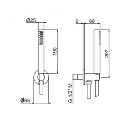 Ручной душ на держателе Vema Wellness steel черный матовый V08132F0202