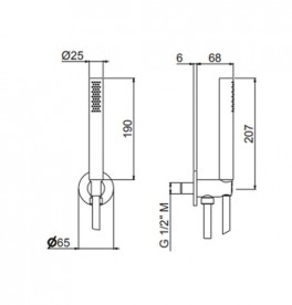 Ручной душ на держателе Vema Wellness steel хром V08132B0010
