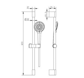 Ручной душ на штанге Аквародос Imperial IM-F03 3-режимный хром АР000040495