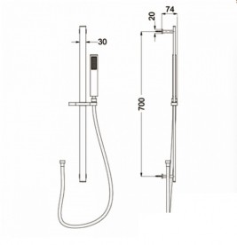 Ручний душ на штанзі Eurorama Wellness хром R50451C
