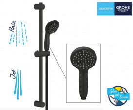 Ручний душ на штанзі Grohe QuickFix Vitalio Start 100 2-режимний чорний матовий 279482430