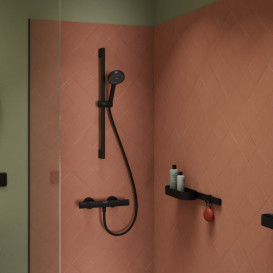 Душевой набор Hansgrohe Activera S 95 1 режим EcoSmart со штаной 65 см черный матовый 28041670