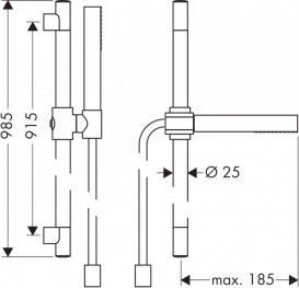 Ручной душ на штанге Hansgrohe Axor Starck 1 режим полированное золото 27983990