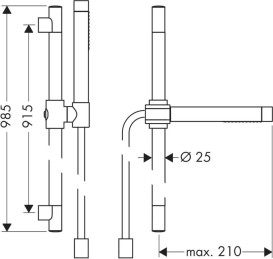 Ручной душ на штанге Hansgrohe Axor Starck 2 режима матовый никель 27980820