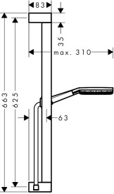 Ручний душ на штанзі Hansgrohe Raindance Alive Select S 65 см 3 режими EcoSmart хром 24600000