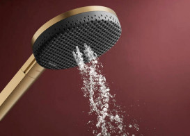 Ручний душ на штанзі Hansgrohe Raindance Alive Select S 65 см 3 режими EcoSmart бронза 24600140