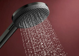 Ручний душ на штанзі Hansgrohe Raindance Alive Select S 65 см 3 режими EcoSmart чорний матовий хром 24600340