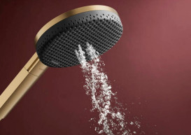 Ручной душ на штанге Hansgrohe Raindance Alive Select S 90 см 3 режима EcoSmart бронза 24601140