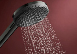 Ручной душ на штанге Hansgrohe Raindance Alive Select S 90 см 3 режима EcoSmart черный матовый хром 24601340