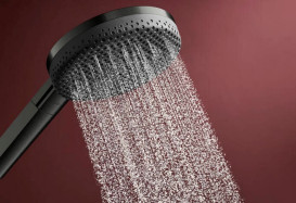 Ручной душ на штанге Hansgrohe Raindance Alive Select S 90 см 3 режима EcoSmart черный матовый хром 24601340