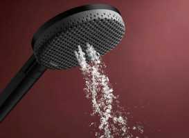 Ручной душ на штанге Hansgrohe Raindance Alive Select S 90 см 3 режима EcoSmart черный матовый 24601670