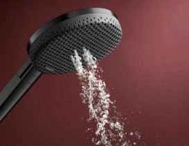 Ручной душ на штанге Hansgrohe Raindance Alive Select S 65 см 3 режима EcoSmart черный матовый хром 24602340