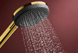 Ручной душ на штанге Hansgrohe Raindance Alive Select S 65 см 3 режима EcoSmart золото 24602990