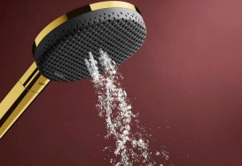 Ручной душ на штанге Hansgrohe Raindance Alive Select S 65 см 3 режима EcoSmart золото 24602990