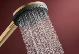 Ручной душ на штанге Hansgrohe Raindance Alive Select S 90 см 3 режима EcoSmart бронза 24603140