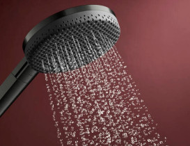 Ручной душ на штанге Hansgrohe Raindance Alive Select S 90 см 3 режима EcoSmart черный матовый хром 24603340