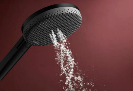 Ручной душ на штанге Hansgrohe Raindance Alive Select S 90 см 3 режима EcoSmart черный матовый 24603670