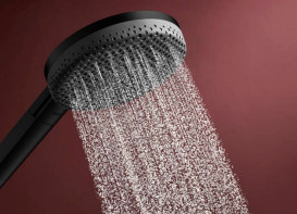 Ручной душ на штанге Hansgrohe Raindance Alive Select S 90 см 3 режима EcoSmart черный матовый 24603670