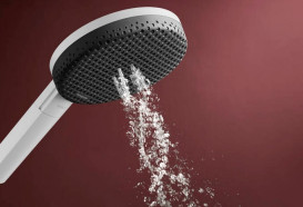 Ручной душ на штанге Hansgrohe Raindance Alive Select S 90 см 3 режима EcoSmart белый матовый 24603700