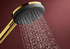 Ручной душ на штанге Hansgrohe Raindance Alive Select S 90 см 3 режима EcoSmart золото 24603990