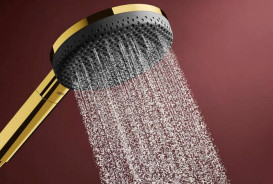Ручной душ на штанге Hansgrohe Raindance Alive Select S 90 см 3 режима EcoSmart золото 24603990