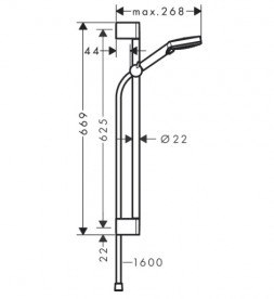Ручной душ на штанге Hansgrohe Vernis Blend 100 мм 2 режима хром 6 шт 26371000