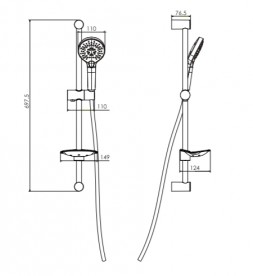 Ручной душ на штанге Imprese нержавеющая сталь/пластик хром/белый 6601103