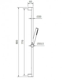 Ручной душ на штанге Ponsi 1-режимный черный матовый BNASTKAS41