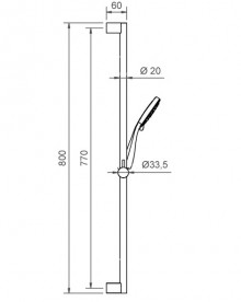 Ручний душ на штанзі Ponsi 2-режимний хром BNASTCAS43