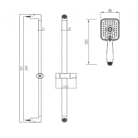 Ручний душ на штанзі Primera Tyrol хром 103350S