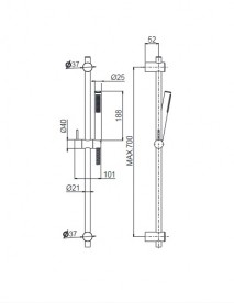 Ручной душ на штанге Vema Maira черный матовый V27100F0202