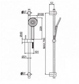 Ручний душ на штанзі Vema Vema чорний матовий V16100F0202