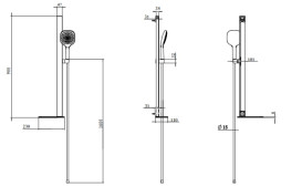 Ручной душ на штанге Villeroy & Boch Infinity Showers хром TVS11000200061