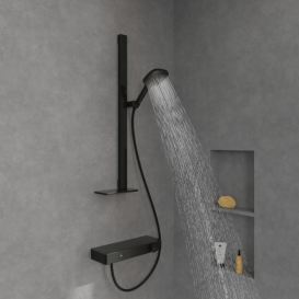 Ручний душ на штанзі Villeroy & Boch Infinity Showers матовий чорний TVS110002000K5