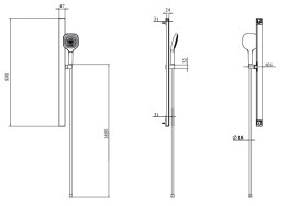 Ручний душ на штанзі Villeroy & Boch Infinity Showers хром TVS11000300061