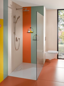 Ручной душ на штанге Villeroy & Boch Verve Showers матовый никель TVS10900700064