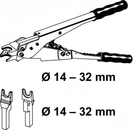 Ручной инструмент TECE  HPW-L для запрессовки гильз 14-32 мм 720050