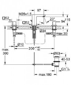 Рычаг для смесителя Grohe Eurocube красная маркировка хром 48137000