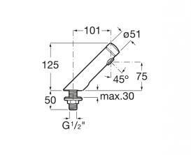 Самозакрывающийся кран для раковины Roca Avant для холодной воды хром A5A4279C00