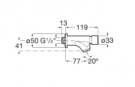 Самозакрывающийся кран для раковины Roca Instant нажимной с подводом одной воды A5A7877C00