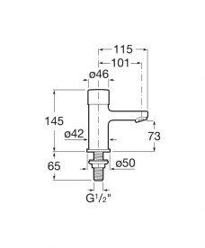 Самозакрывающийся нажимной кран Roca Sprint с регулятором потока A5A4224C00