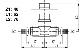 Шаровый кран Tece TECEflex с декоративным колпачком 20 х 20 скрытого монтажа латунь хром 751120