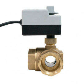 Шаровой клапан Tervix Pro Line ORC 3-way 3-ходовой н/з 1'' DN25 с электроприводом латунь 202032