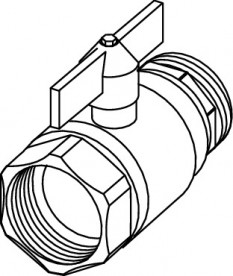 Кульовий кран TECE TECEfloor 3/4 ВР / 1 НР латунь нікель 77381001