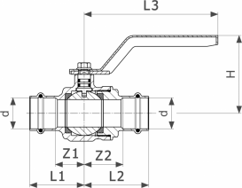 Кульовий кран Viega Easytop 2270.10 з SC-Contur d22 бронза 590451