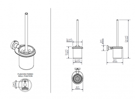 Щетка для унитаза Sonia Tecno Project White настенный матовое стекло/латунь белый матовый 166176