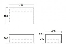 Шкаф для ванной Simas Vignoni подвесной 70х46 см ДСП белый матовый VIM 3
